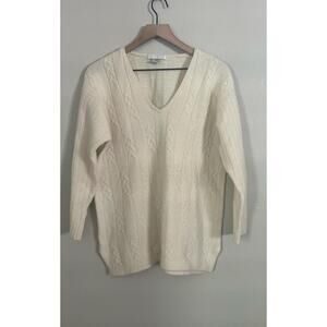The Limited Vintage Lambswool Angora Rabbit Hair Sweater Cable‎ Knit Large